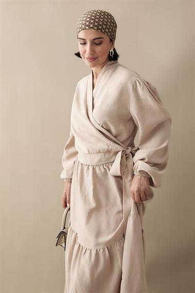 Modal Cupra Bolero Etekli Bej Takım