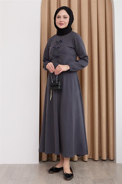 Modal Kurdele Detay Etekli Antrasit Takım