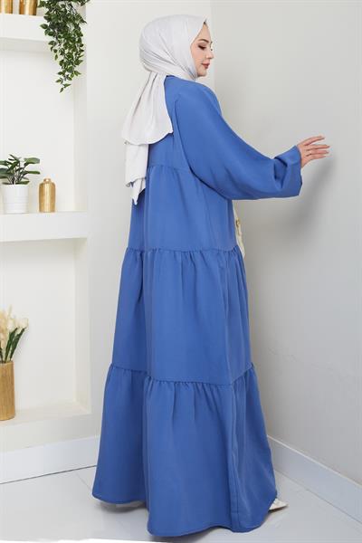 Modal Patlı Mavi elbise