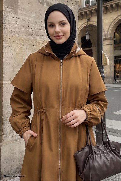 Molera İçi Kürklü Kaban - Taba