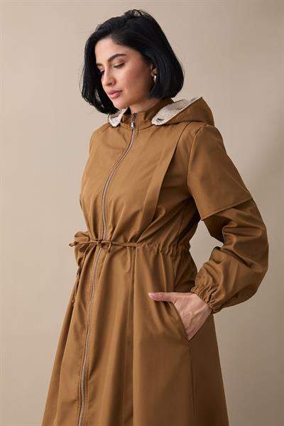 Molera İçi Kürklü Kaban - Taba