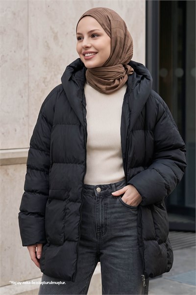 Mona Salaş Şişme Mont - Siyah