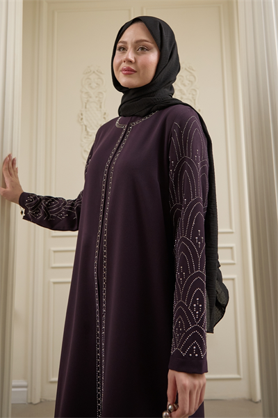 Nakışlı Kapak Detay Mor Ferace