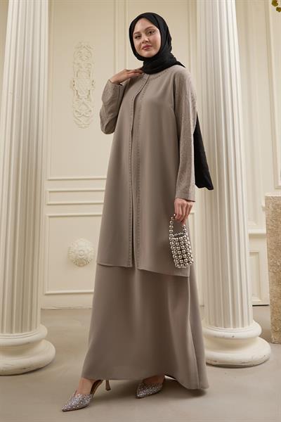 Nakışlı Kapak Detay Taş Ferace