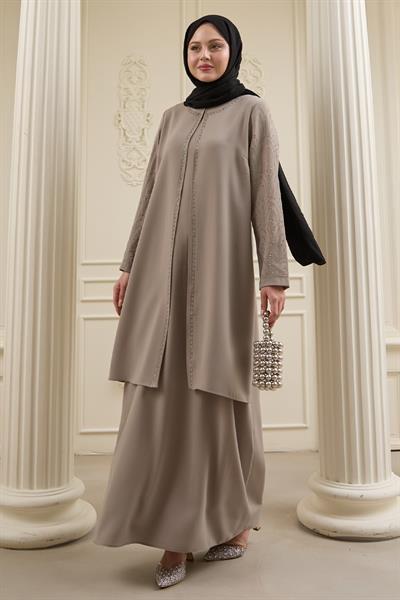 Nakışlı Kapak Detay Taş Ferace