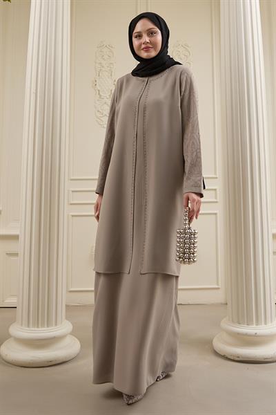 Nakışlı Kapak Detay Taş Ferace