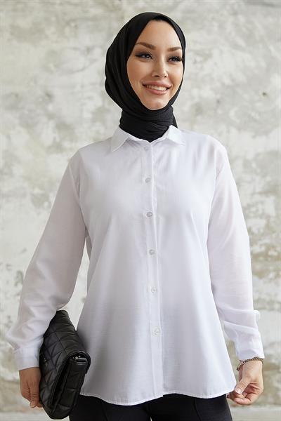 Nilda Basic Beyaz Gömlek