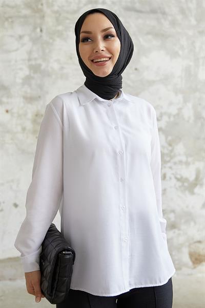 Nilda Basic Beyaz Gömlek