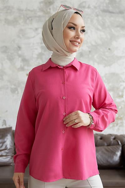 Nilda Basic Fuşya Gömlek