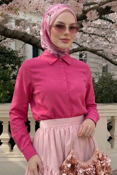 Nilda Basic Fuşya Gömlek