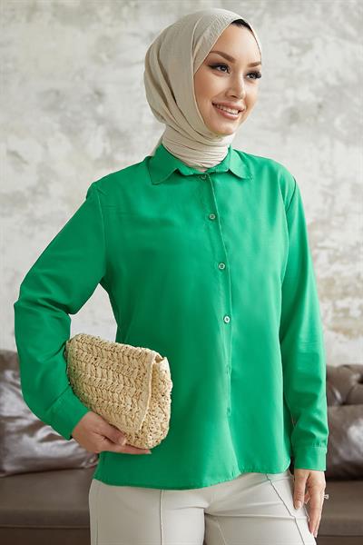 Nilda Basic Yeşil Gömlek