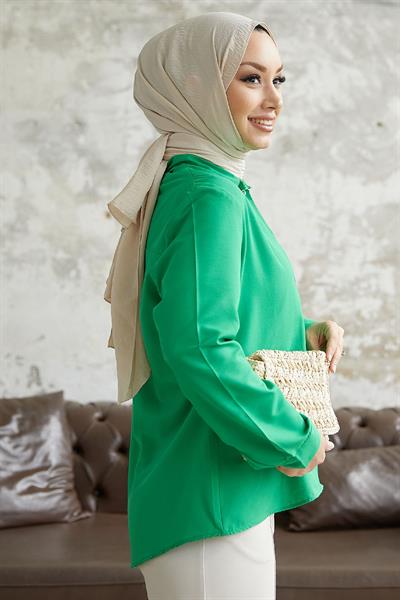 Nilda Basic Yeşil Gömlek