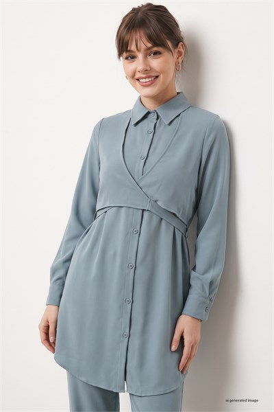Front-Tied Mint Two-Piece Suit