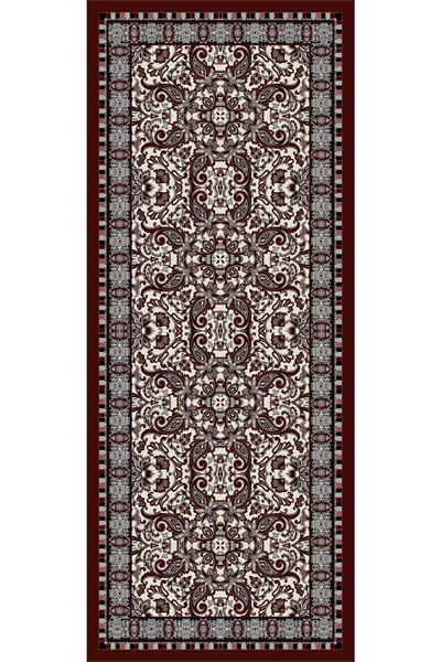 Otantik Çiçekli Bordo Soft Pamuk Şal