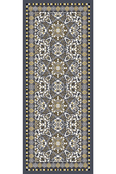 Otantik Çiçekli Gri Soft Pamuk Şal