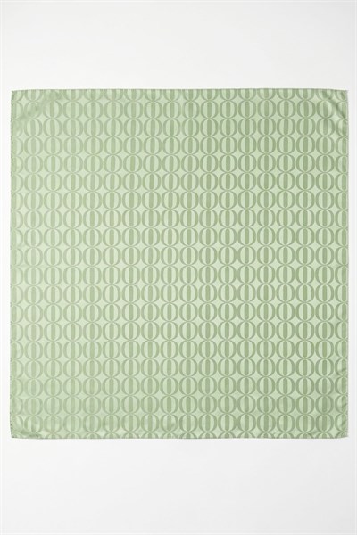Oval Desen Ayrobin Jakar Eşarp - Mint Yeşili