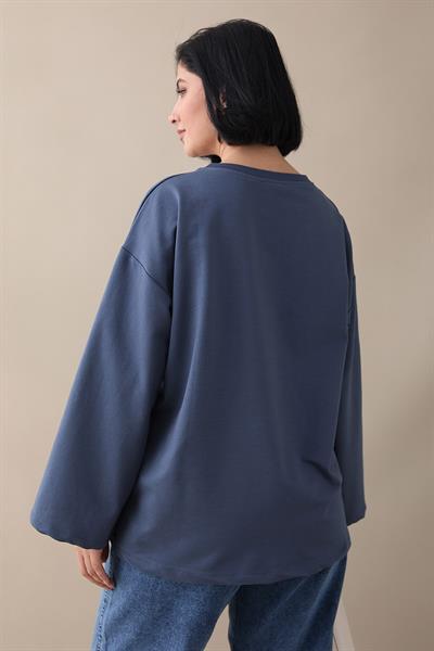Oversize Geniş Kol Antrasit Sweat