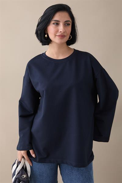 Oversize Geniş Kol Lacivert Sweat