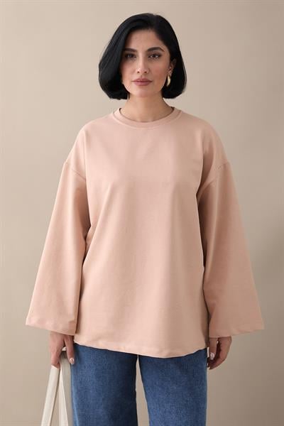 Oversize Geniş Kol Somon Sweat