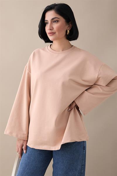 Oversize Geniş Kol Somon Sweat