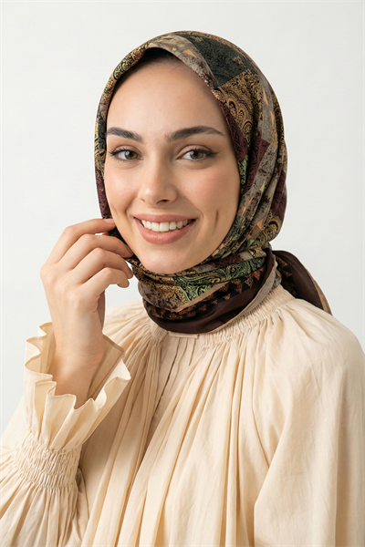 Paisley Desenli Bordo Soft Pamuk Eşarp