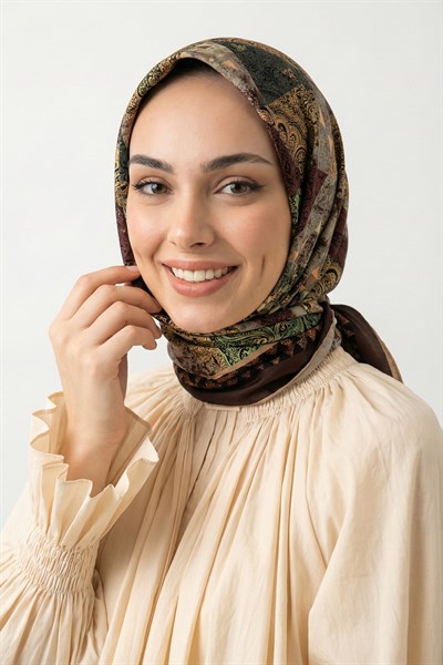 Paisley Desenli Bordo Pamuk Eşarp
