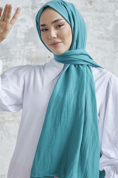 Pamuk Kraş Tesettür Şal - Mint