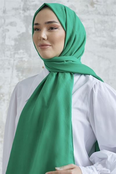 Pamuk Kraş Tesettür Şal - Yeşil