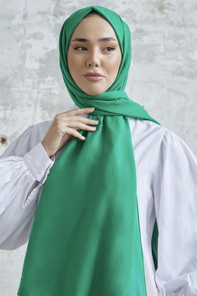 Pamuk Kraş Tesettür Şal - Yeşil