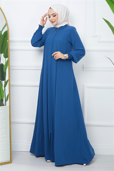 Parçalı Mevlana Kumaş İndigo Ferace