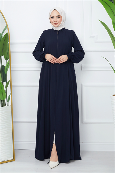 Parçalı Mevlana Kumaş Lacivert Ferace