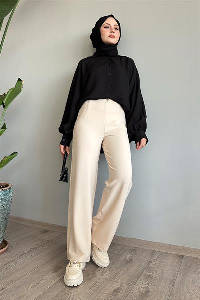 Pensli Palazzo Ekru Pantolon