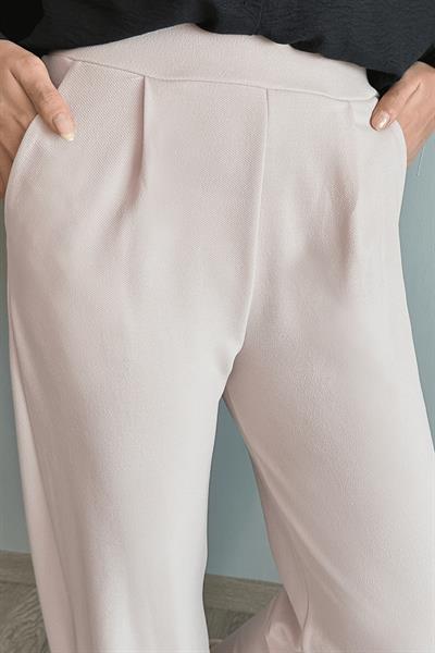 Pile Detay Bol Paça Taş Pantolon