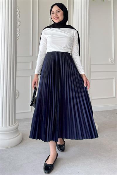 Piliseli Lacivert Etek