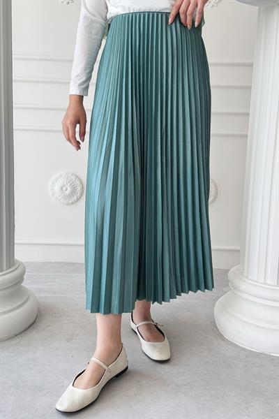 Piliseli Mint Yeşili Etek