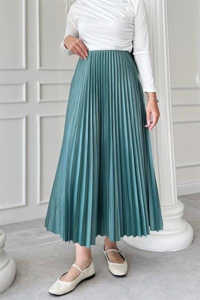 Piliseli Mint Yeşili Etek