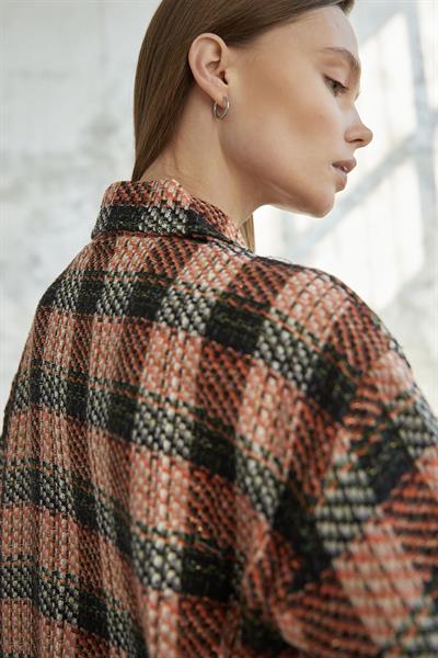 Püskül Detay Çıtçıtlı Turuncu Gömlek