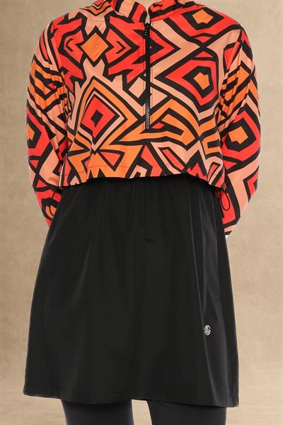 Renkli Bolerolu 4 Parça Siyah Tesettür Mayo 2435L