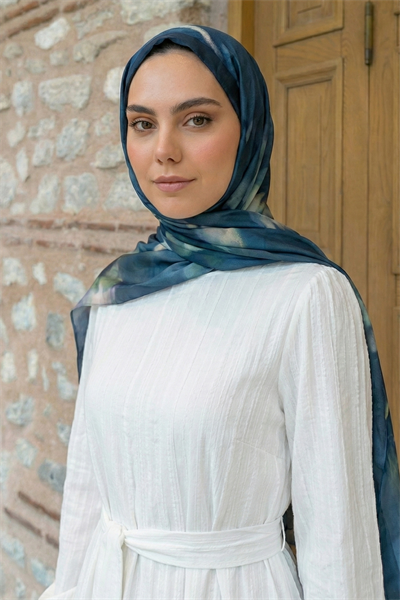 Salaş Kuşaklı Beyaz Jakar Elbise