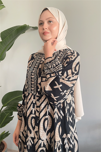 Salaş Siyah Viskon Elbise