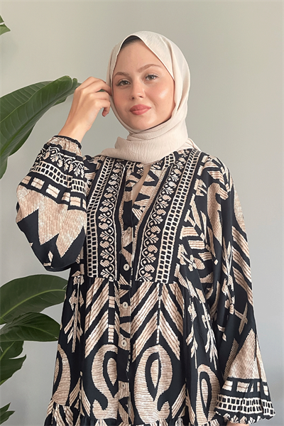 Salaş Siyah Viskon Elbise