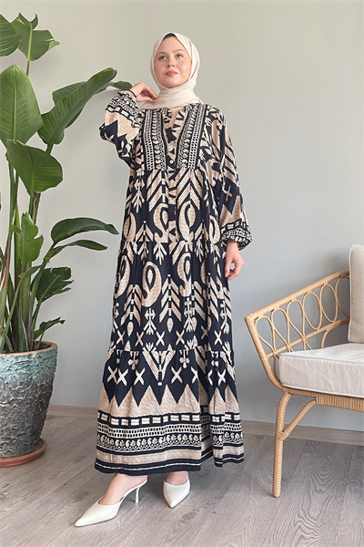 Salaş Siyah Viskon Elbise