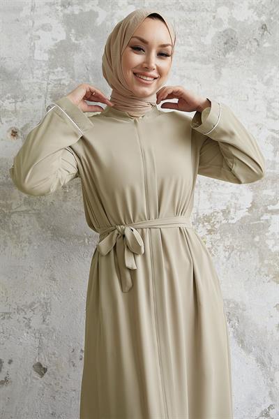 Salvia Salaş Kol Biye Desenli Taş Ferace