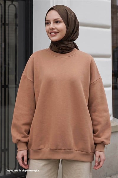 Şardonlu Basic Camel Sweat