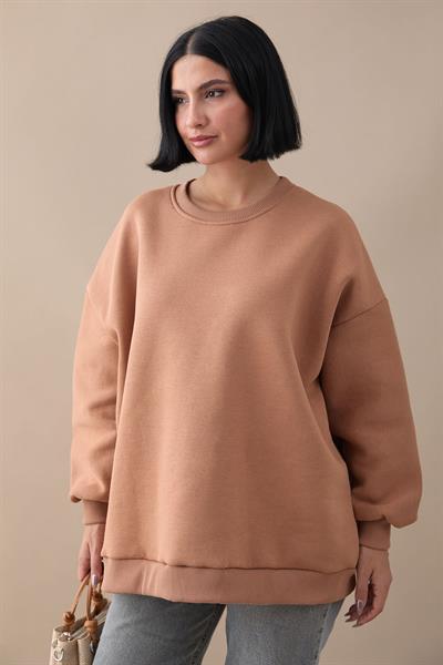 Şardonlu Basic Camel Sweat
