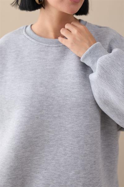 Şardonlu Basic Gri Sweat