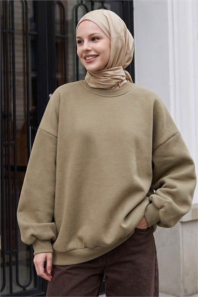 Şardonlu Basic Haki Sweat