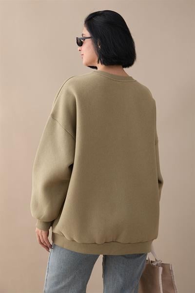 Şardonlu Basic Haki Sweat