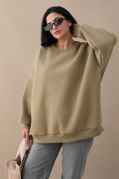 Şardonlu Basic Haki Sweat