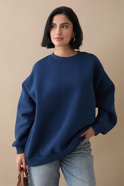 Şardonlu Basic Lacivert Sweat